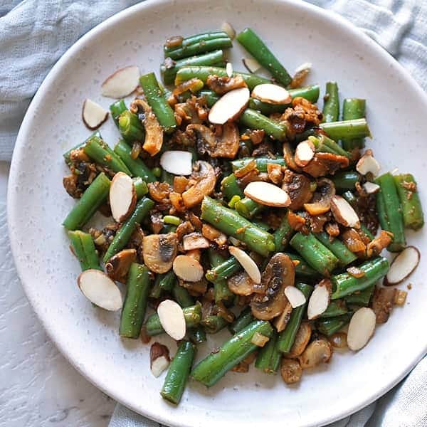 Sautéed Green Beans and Mushrooms