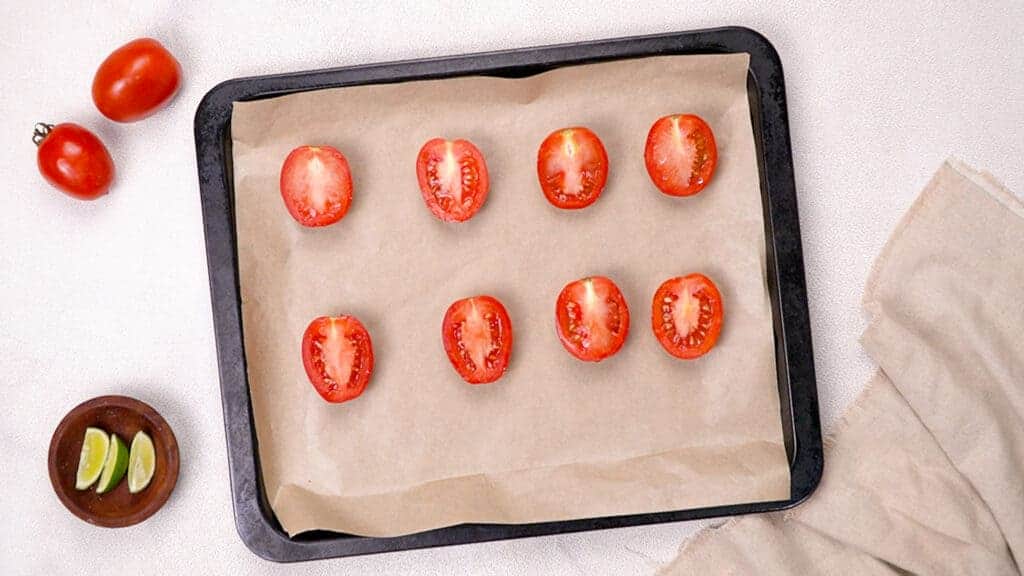 tomato slice in the tray