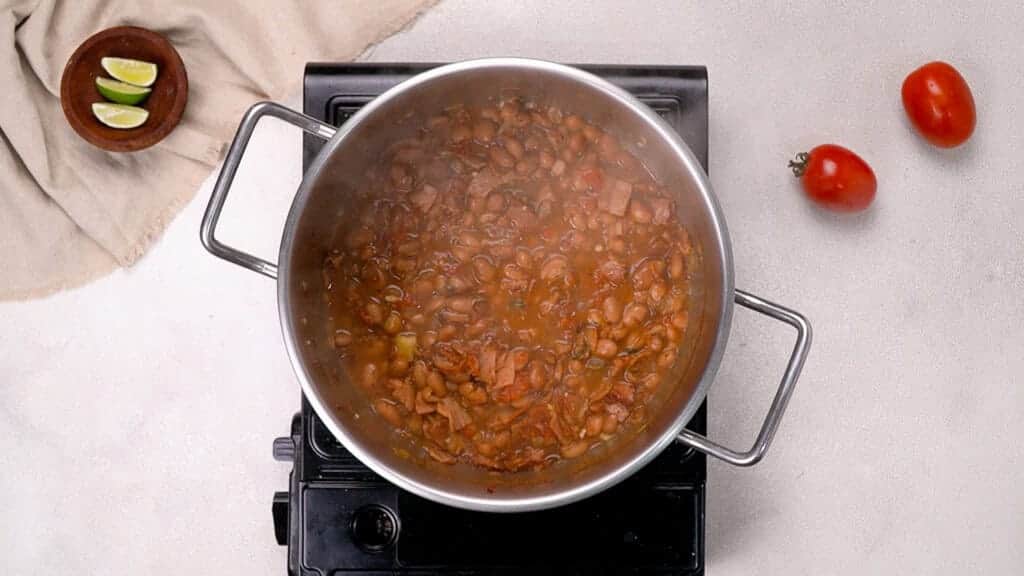 The broth will thicken slightly