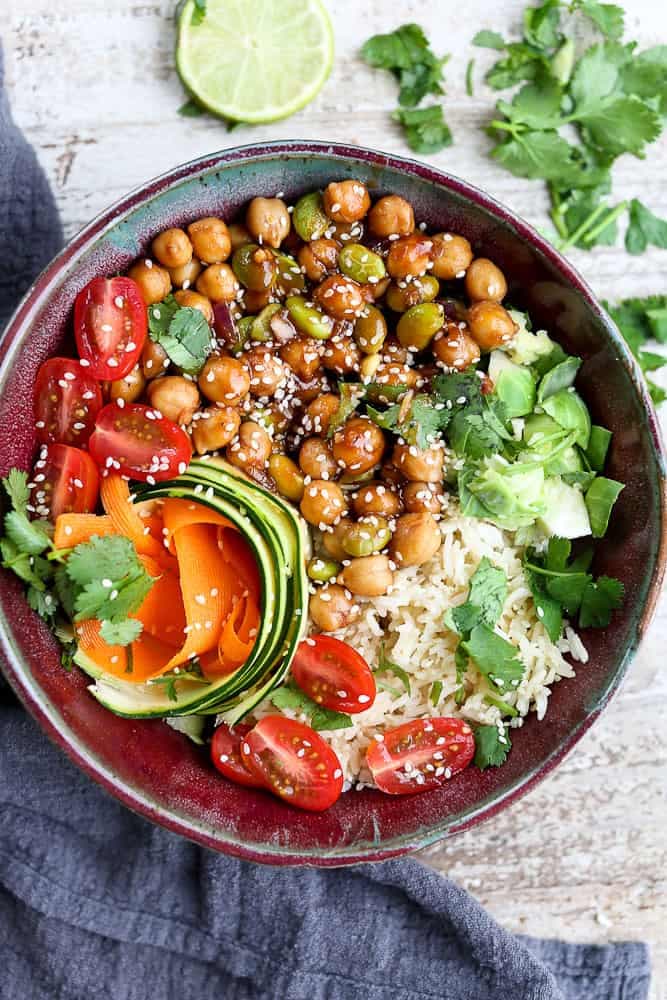 Korean BBQ Chickpea Bento Bowls