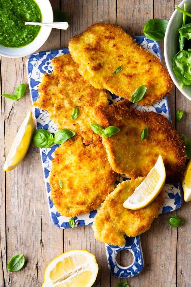 Italian Chicken Cutlets with Pesto and Spinach