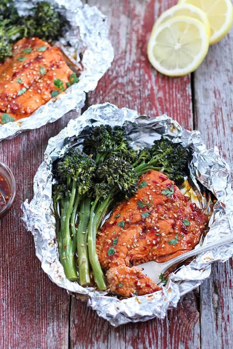 Grilled Sweet Chili Salmon Foil Packs