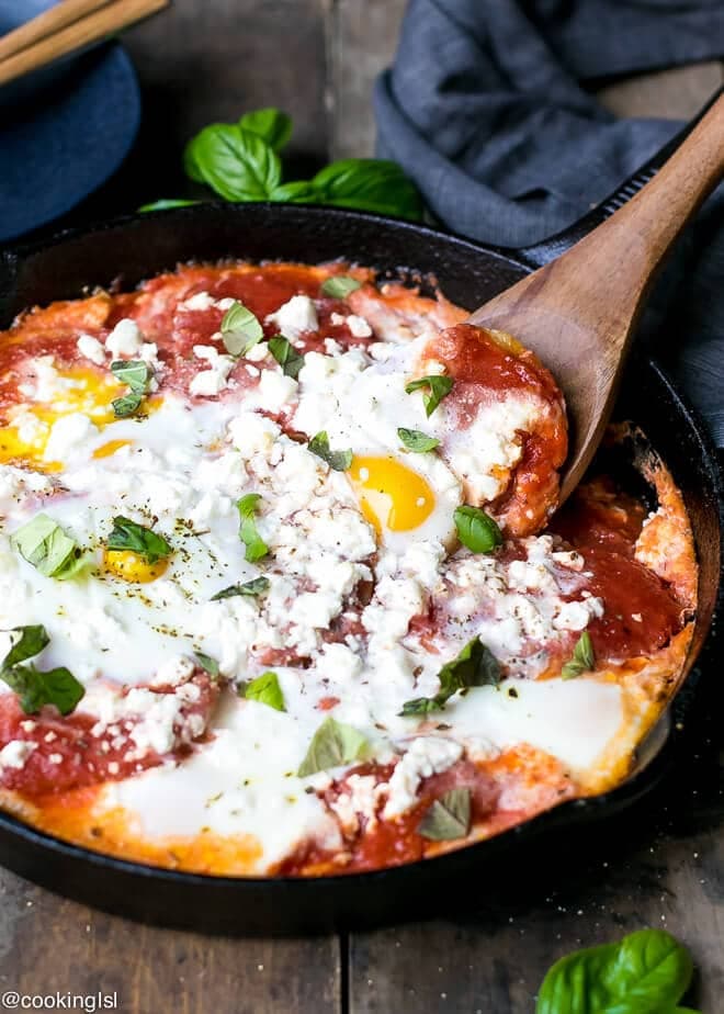 Potatoes With Tomato Sauce Feta And Eggs Recipe