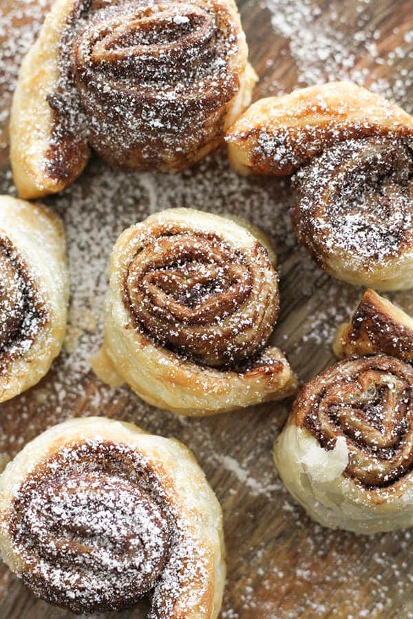 pinwheels on a wooden board.