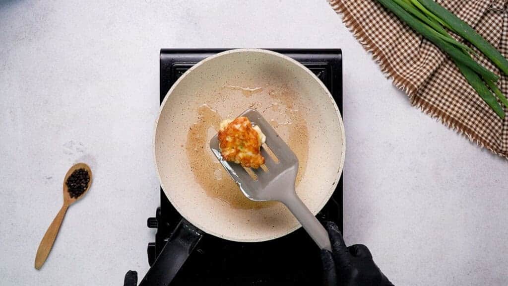 Fritters on spatula