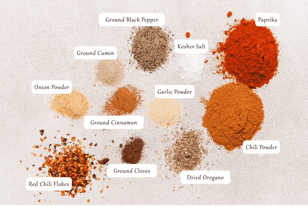 ingredients for the seasoning