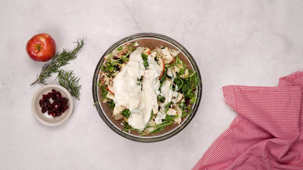 Pour the dressing