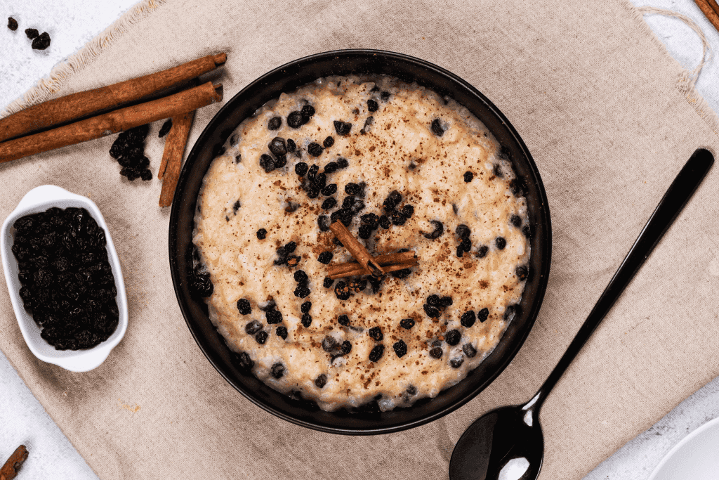 Rice pudding with cooked rice