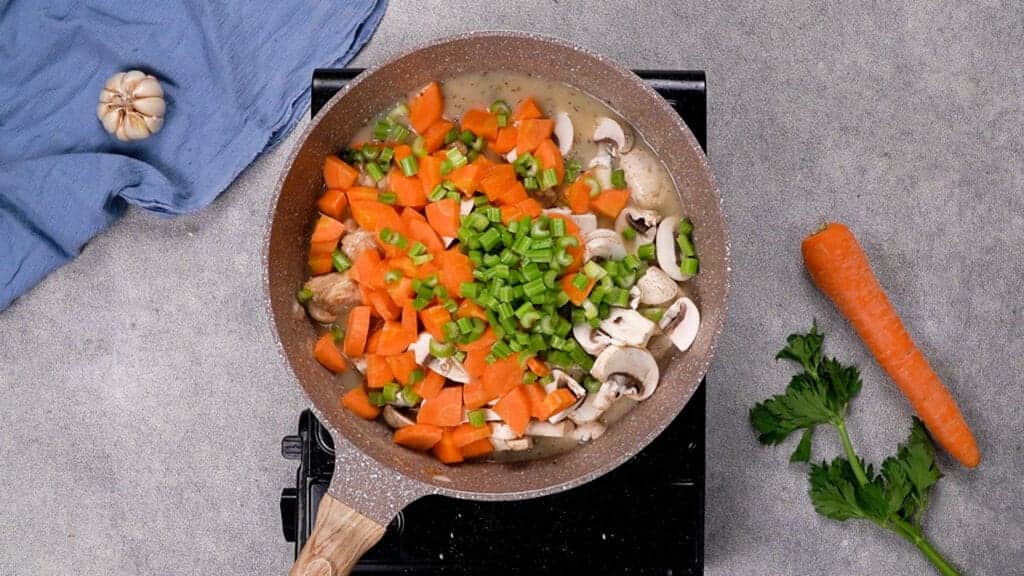 Carrot, celery, mushroom