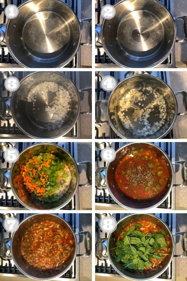 step by step photos on how to make italian vegetable orzo soup