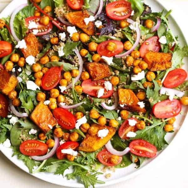 roast pumpkin and chickpea salad