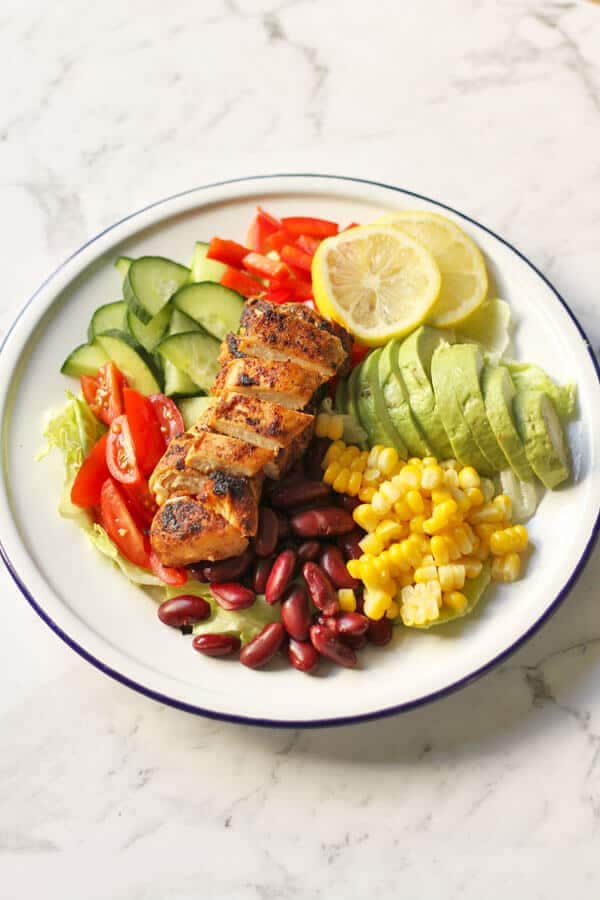 Mexican Chicken Salad on a white plate