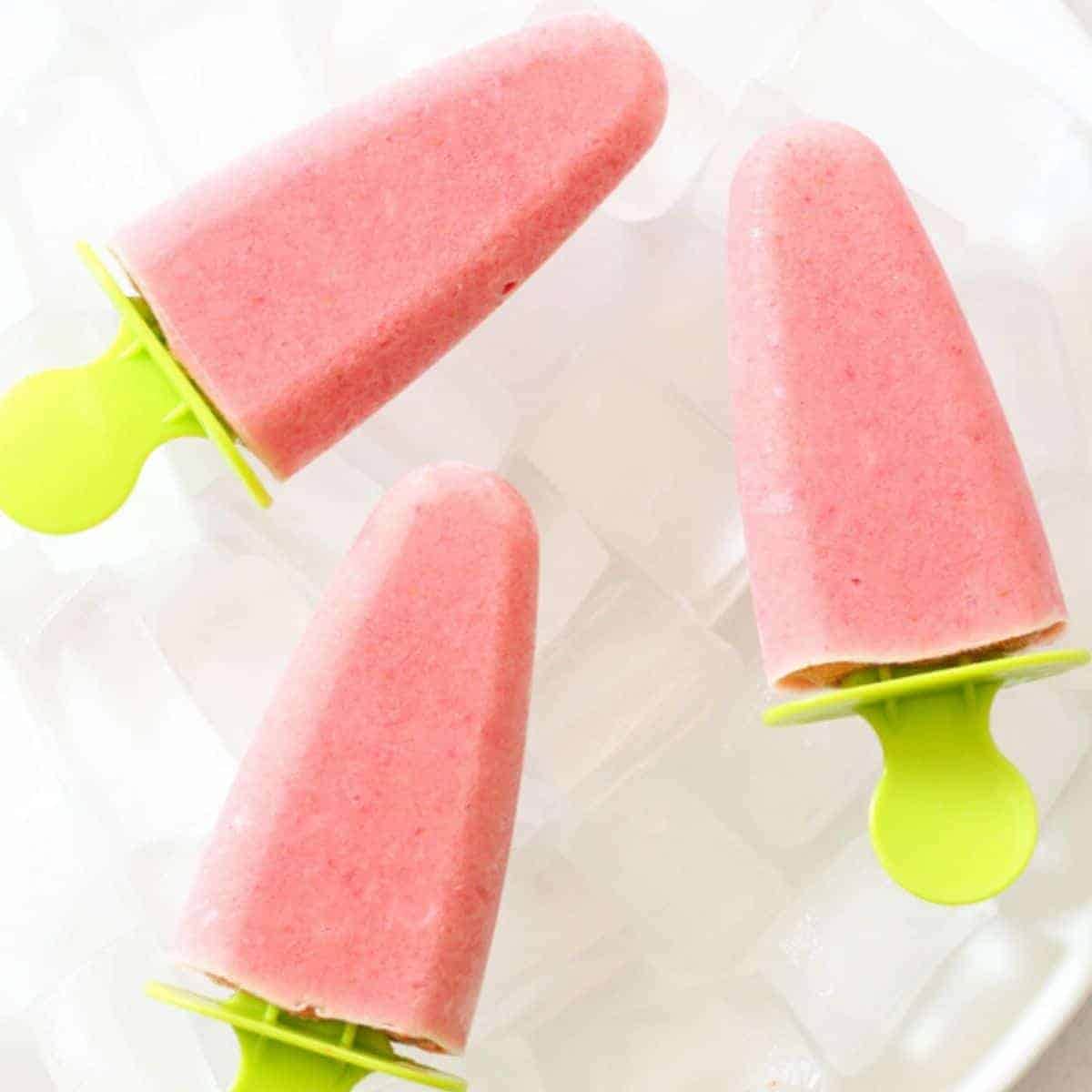 Strawberry Pineapple Popsicles