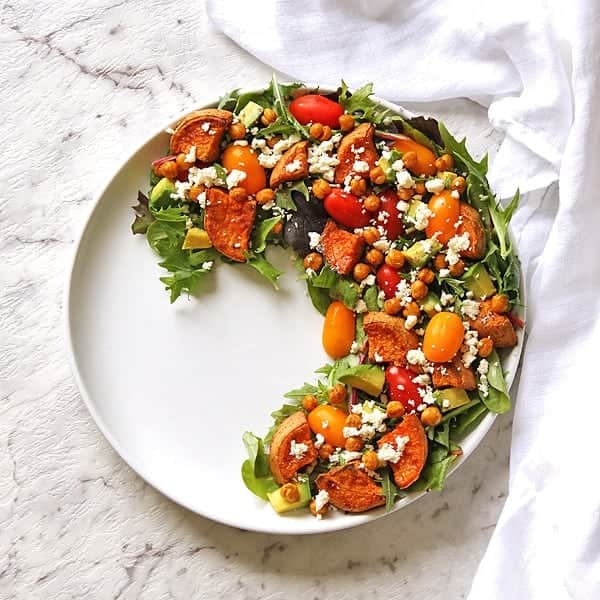 sweet potato, chickpea and feta salad