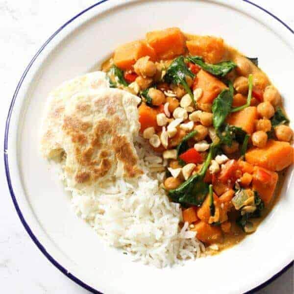 Sweet Potato, Chickpea and Spinach Curry
