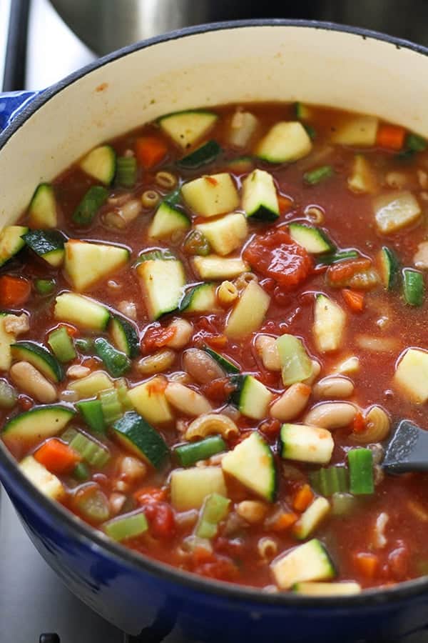 Italian Minestrone Soup in a large dutch oven.