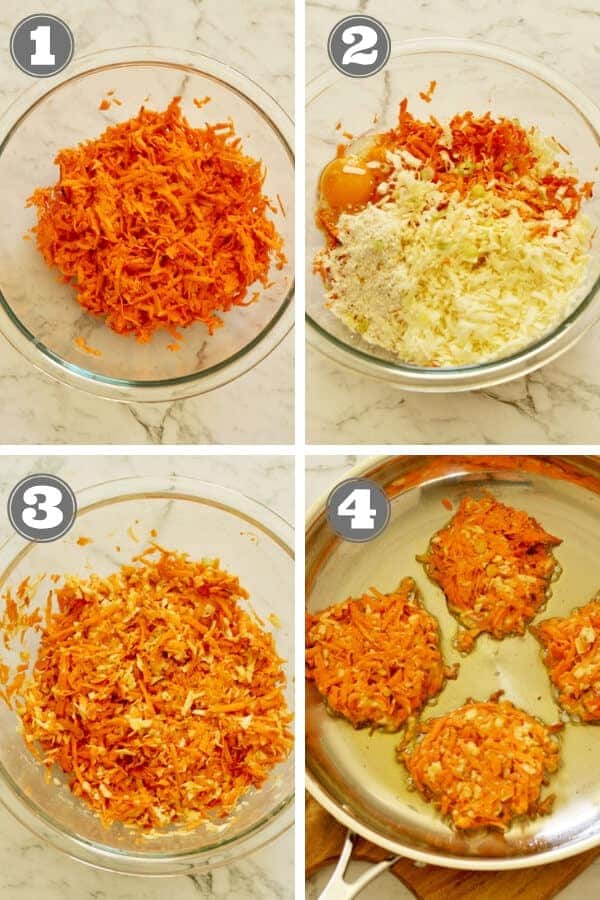 step by step photos for how to make sweet potato rosti