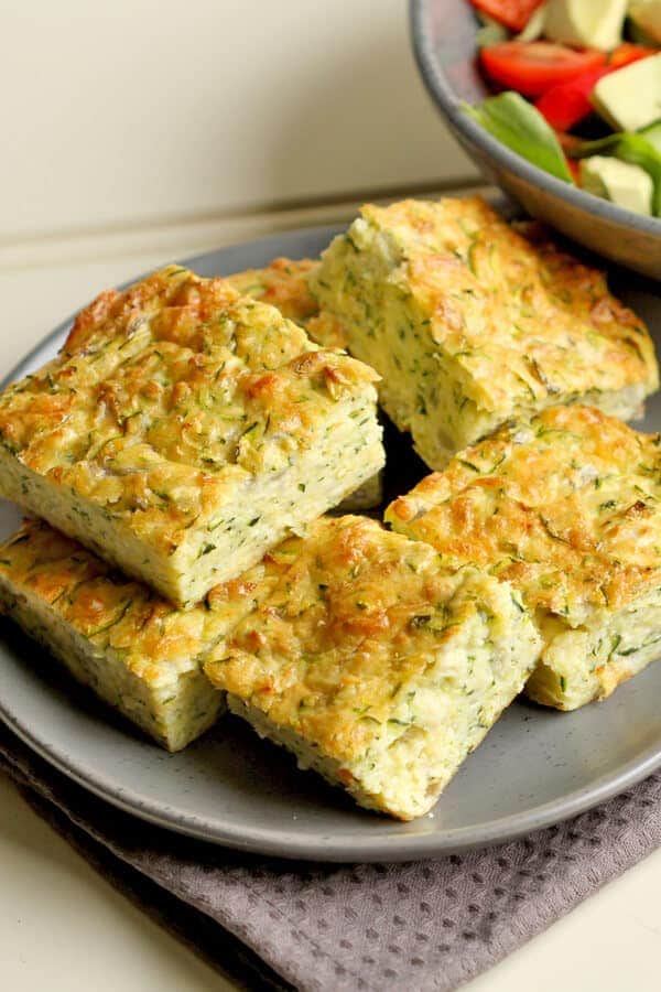 pieces of zucchini slice on a plate.