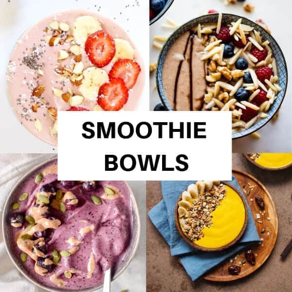 collage of smoothie bowl pictures
