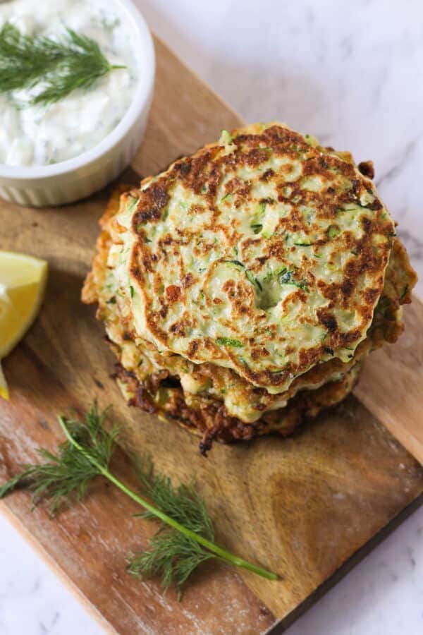 a stack of zucchini fritters