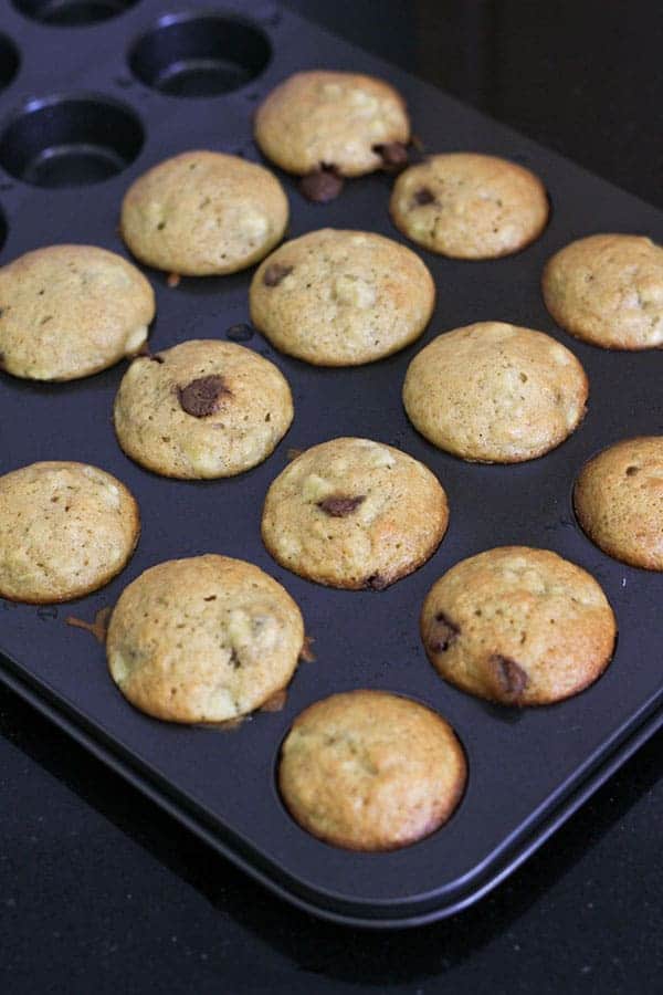 mini muffins in a muffin tray.