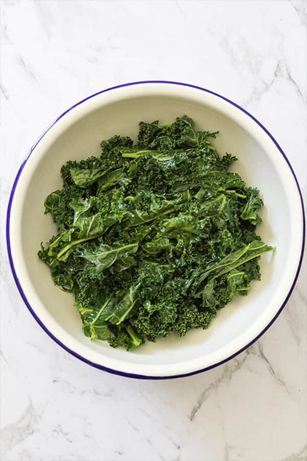 bowl of massaged kale.