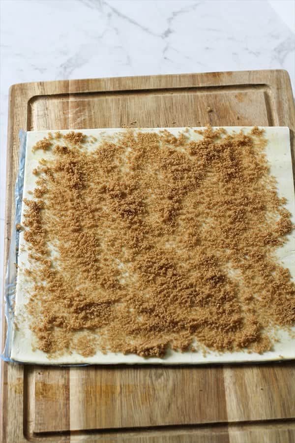 pastry covered in brown sugar and butter.