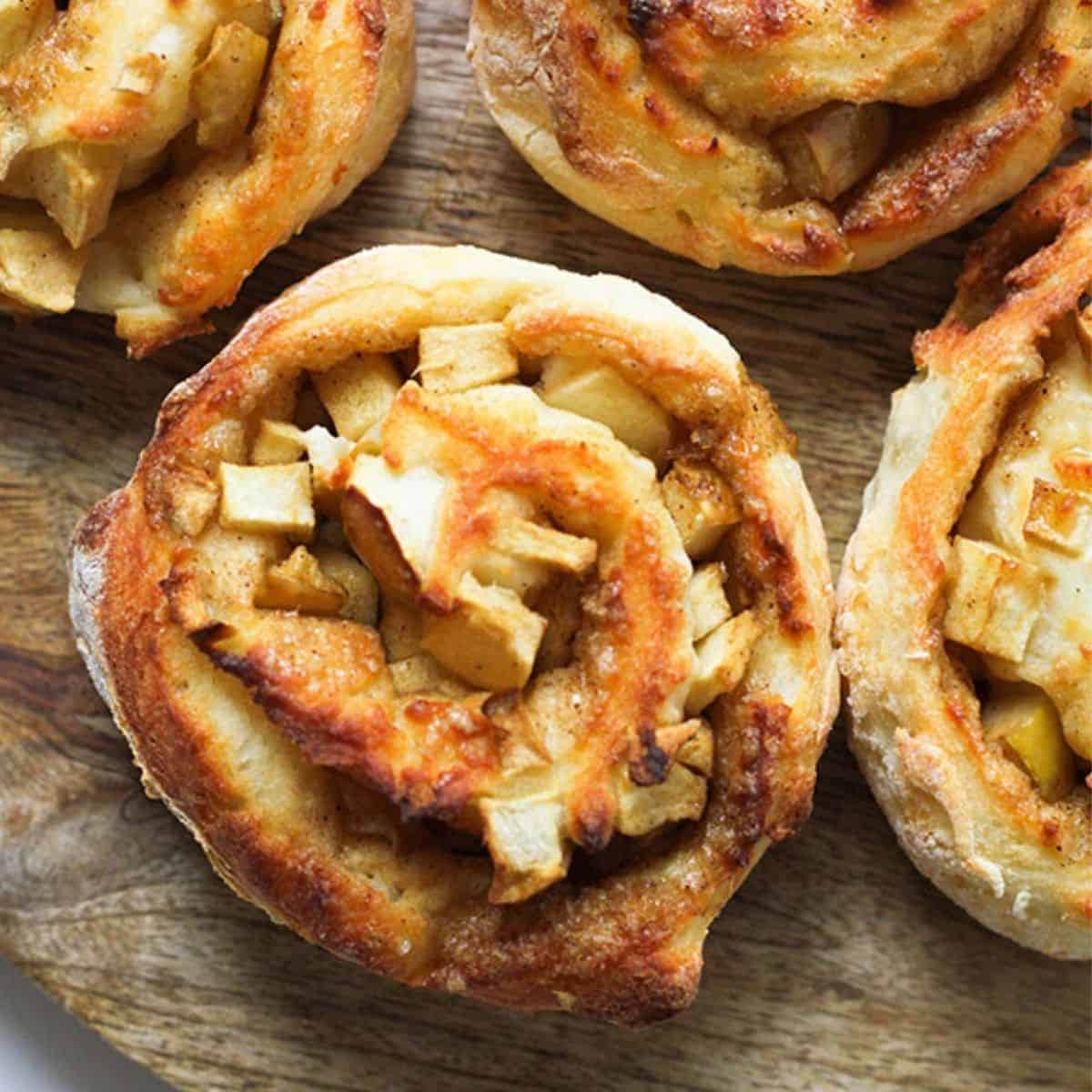 Air Fryer Apple Cinnamon Rolls {No Yeast}