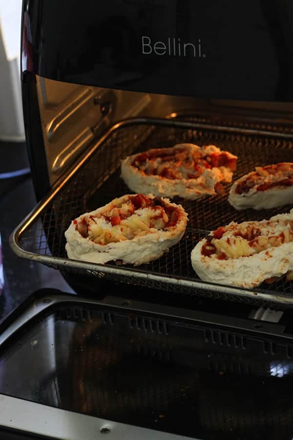 pizza rolls in an air fryer.