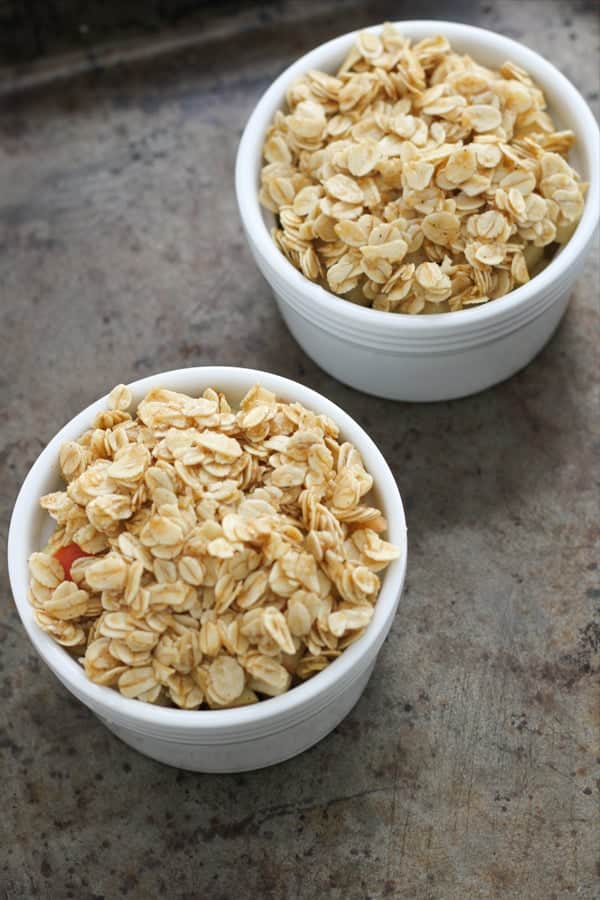 apple crisps ready for to be cooked.