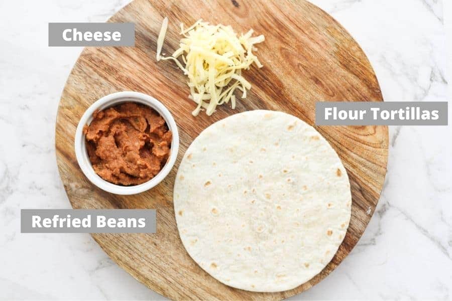 ingredients laid on a wooden board.