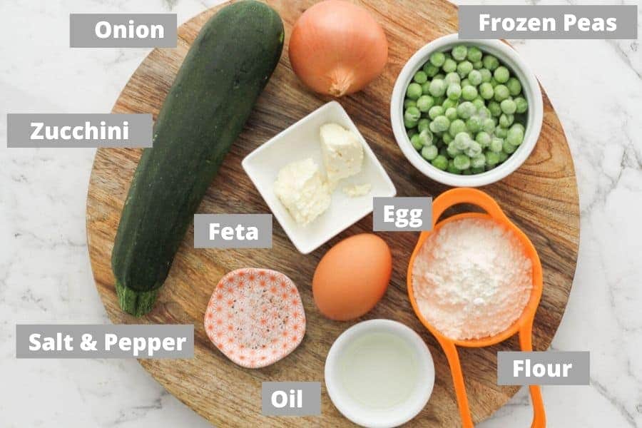 ingredients on a wooden board.