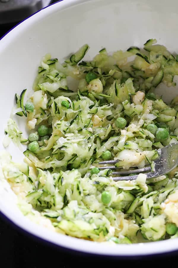 ingredients mixed together in a white mixing bowl.