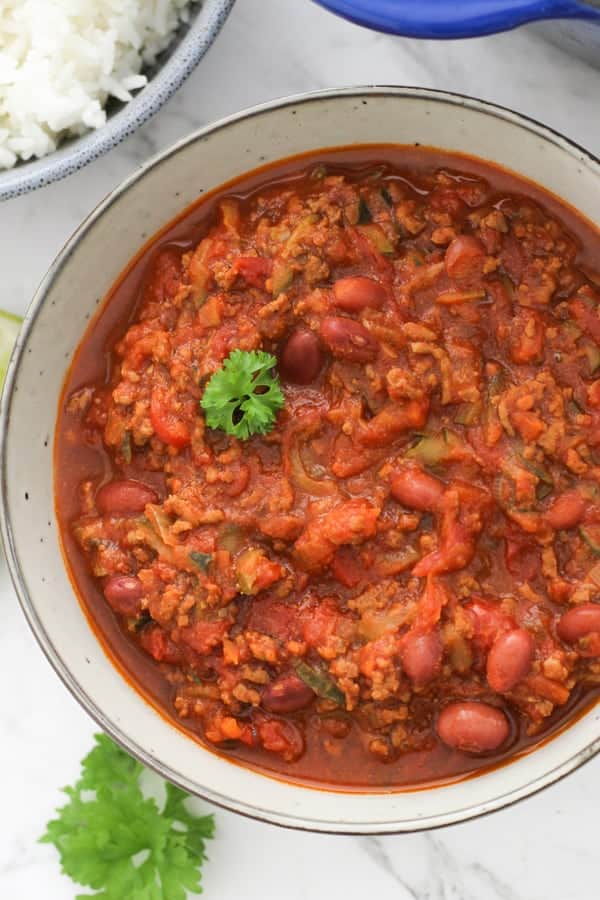 a big bowl of chilli con carne.