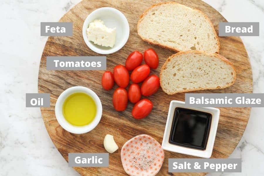 ingredients on a wooden board.