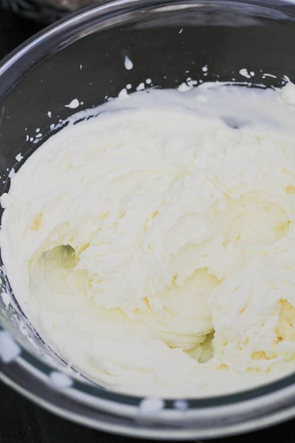 whipped cream in a bowl.