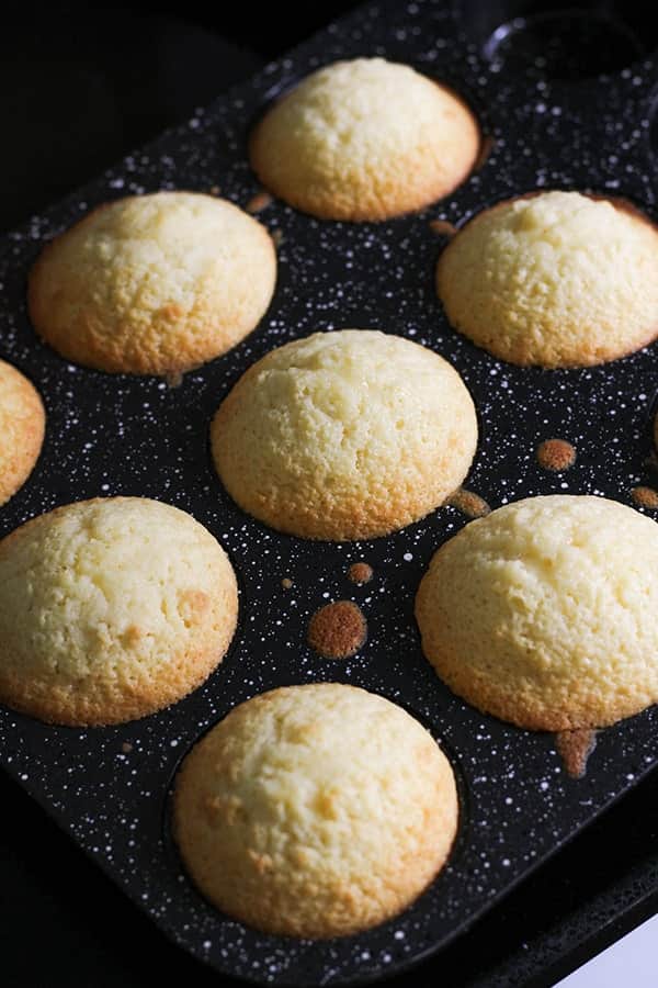 baked cupcakes in muffin tray.