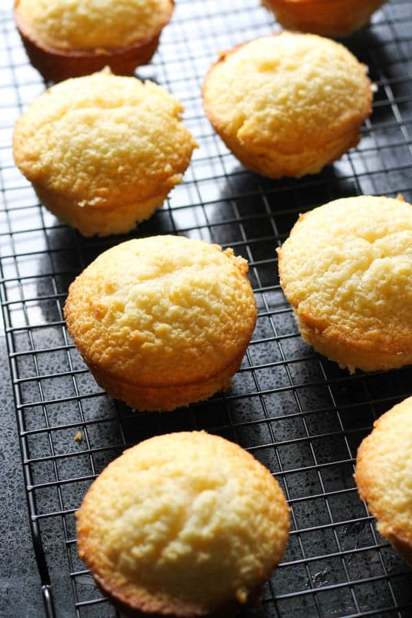 cupcakes on a wire cooling rack.