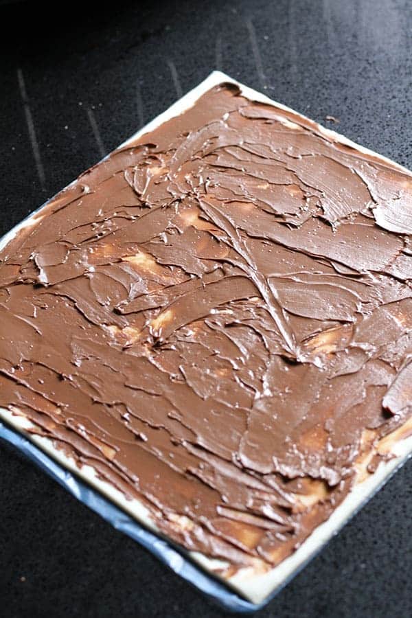 puff pastry covered in nutella.