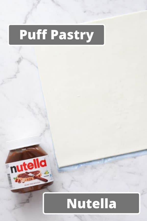 ingredients for choc pinwheels.