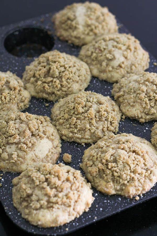 freshly baked muffins out of the oven.
