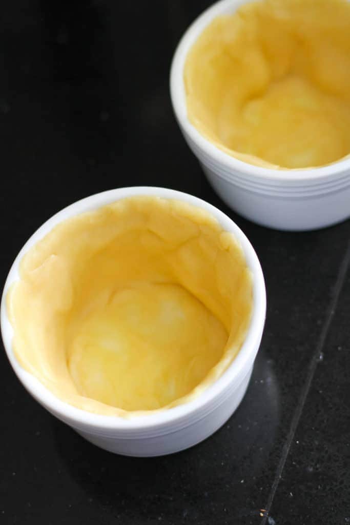 pastry inside a ramekin.