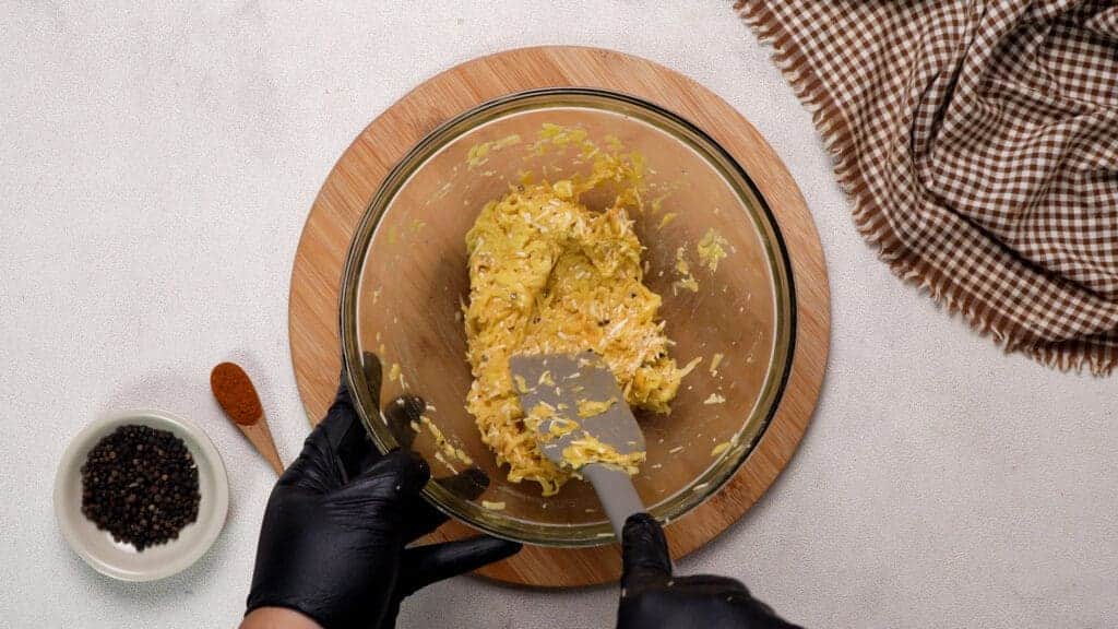 Mix ingredients in the bowl