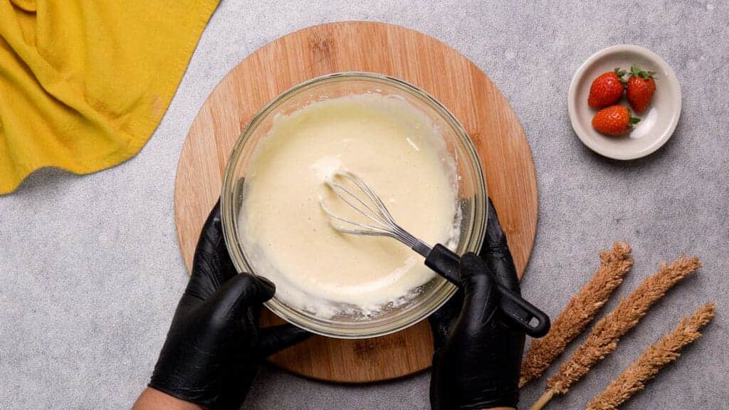 Whisking the batter