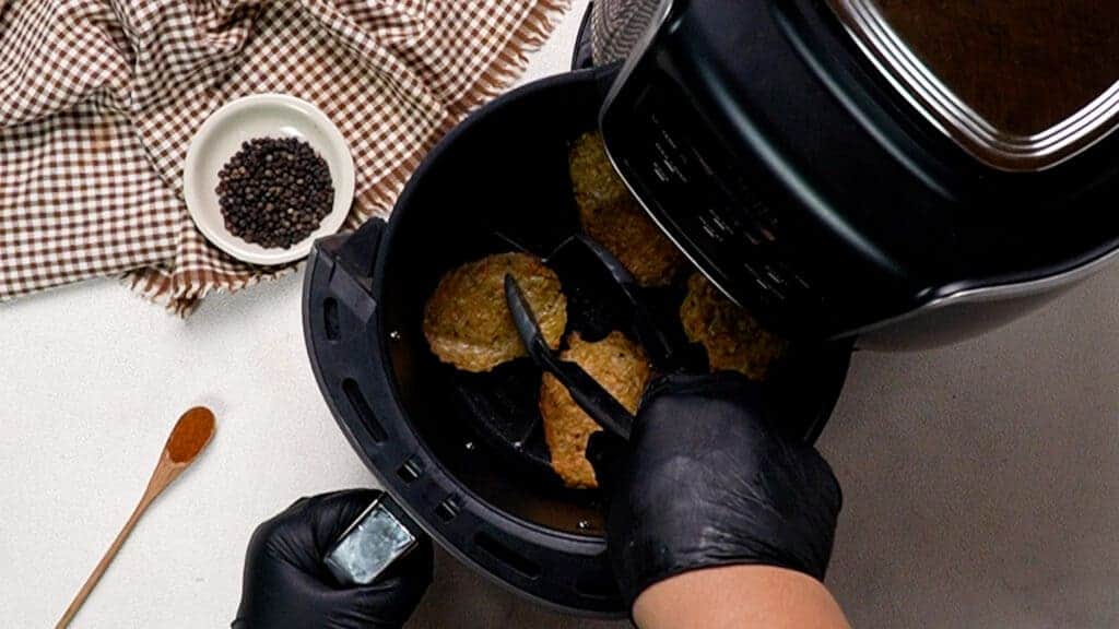 Hash browns in the air fryer basket