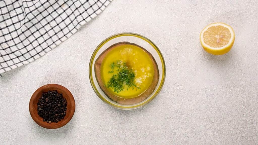 making the garlic butter sauce