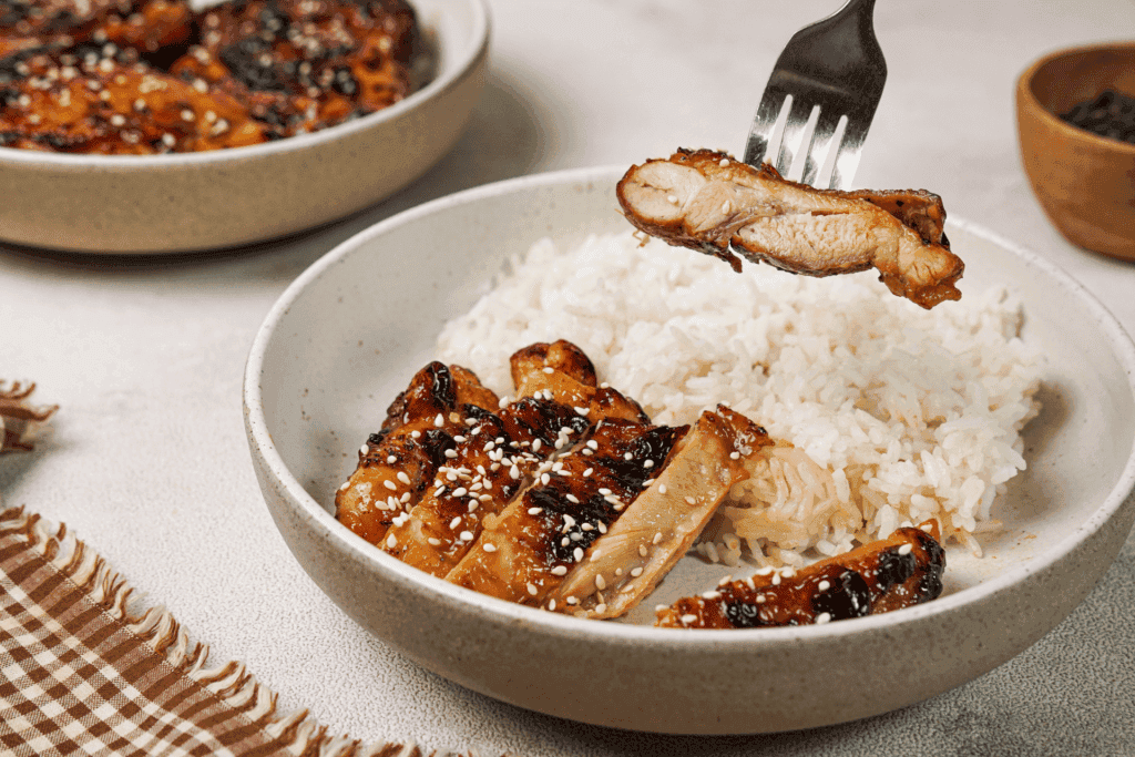 chicken teriyaki on plate