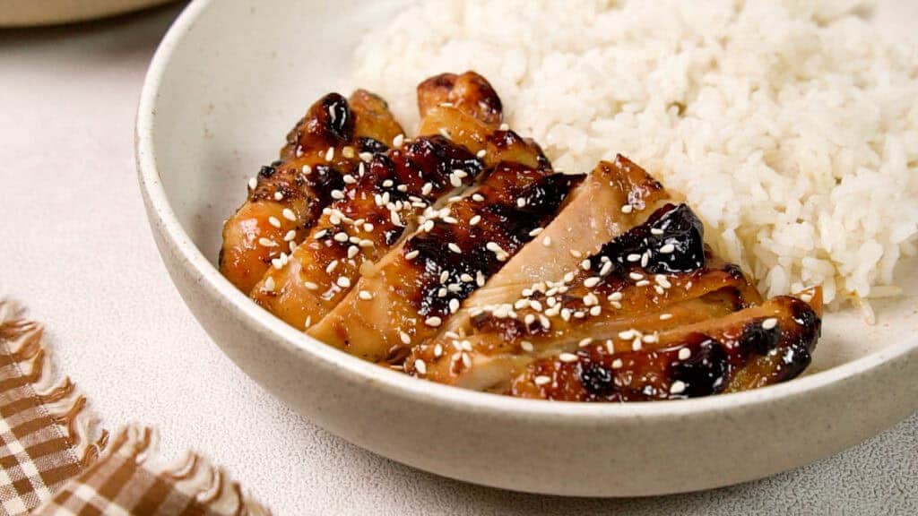 chicken teriyaki on plate