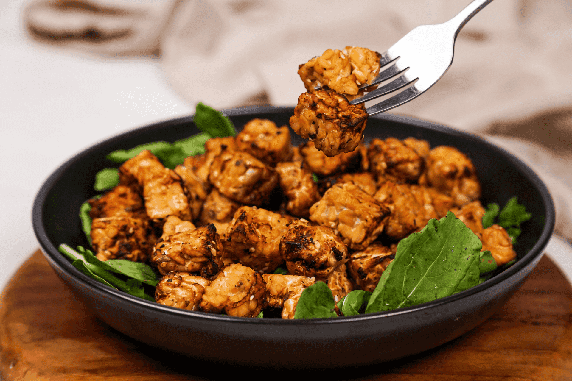 Air Fryer Tempeh with Mango Marinade