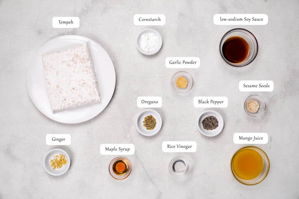 Ingredients air fryer tempeh